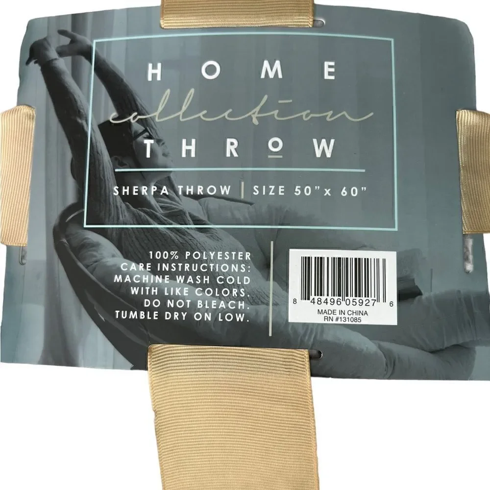 Home Collection Sherpa Throw Gray and White